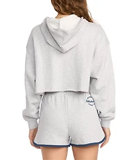 Billabong Long Sleeve Triple Palms Graphic Fleece Cropped Hoodie