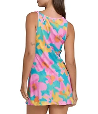 Billabong Lookin Fresh Tropical Floral Scoop Neck Mini Dress Swim Cover-Up