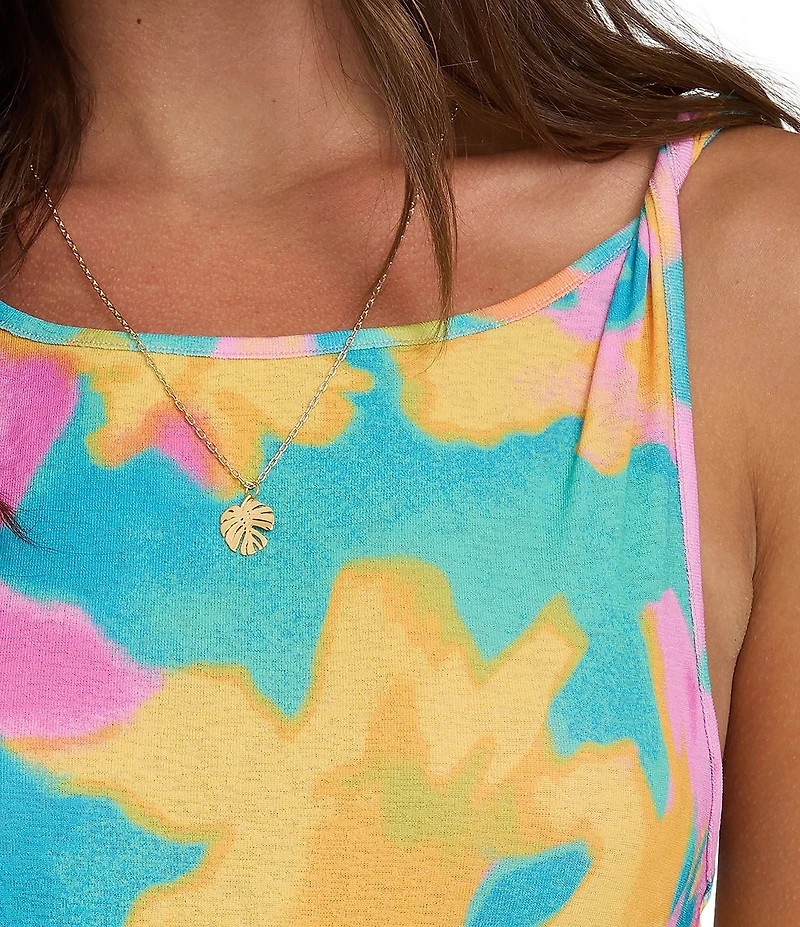 Billabong Lookin Fresh Tropical Floral Scoop Neck Mini Dress Swim Cover-Up