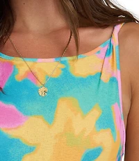 Billabong Lookin Fresh Tropical Floral Scoop Neck Mini Dress Swim Cover-Up