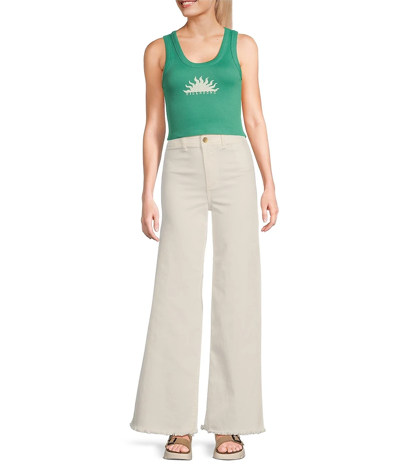 Billabong New Beginnings Cropped Graphic Tank Top