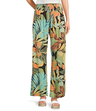 Billabong New Waves High Rise Smocked Striped Pants