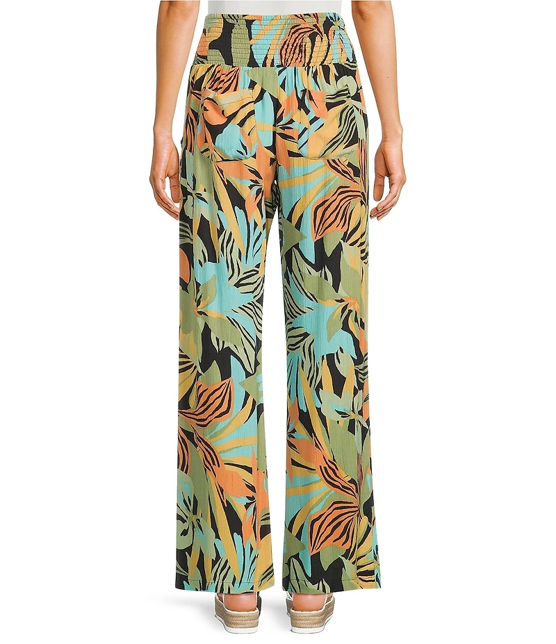 Billabong New Waves High Rise Smocked Striped Pants