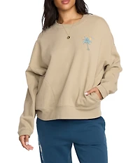 Billabong Palmin' Camp Back Graphic Long Sleeve Brushed Fleece Sweatshirt
