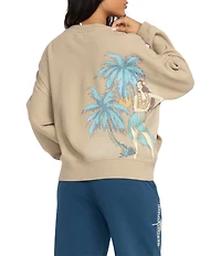 Billabong Palmin' Camp Back Graphic Long Sleeve Brushed Fleece Sweatshirt