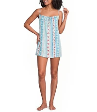 Billabong Picnic Beach Song Square Neck Spaghetti Strap Dress Swim Cover-Up