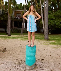 Billabong Picnic Beach Song Square Neck Spaghetti Strap Dress Swim Cover-Up