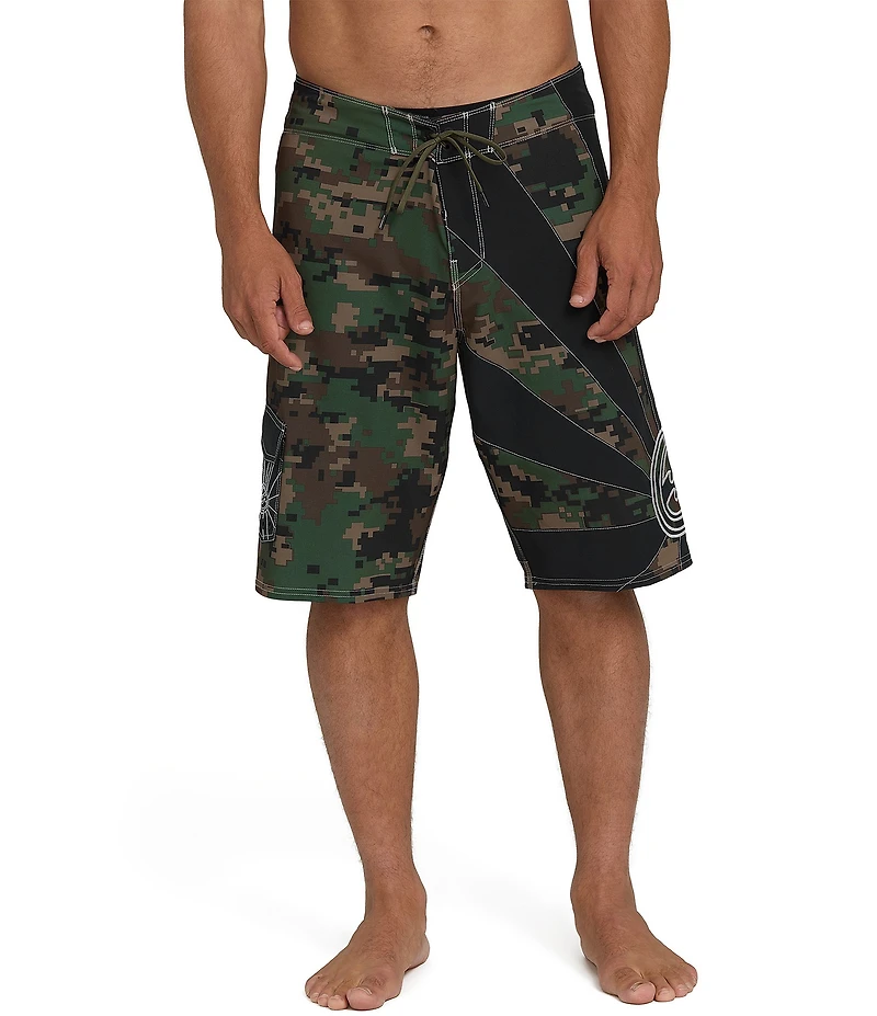 Billabong Rising Sun Camouflage Printed 22#double; Inseam Hybrid Board Shorts