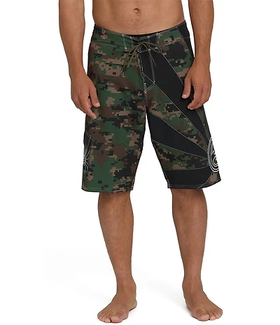 Billabong Rising Sun Camouflage Printed 22#double; Inseam Hybrid Board Shorts