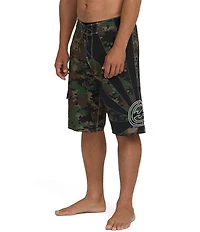 Billabong Rising Sun Camouflage Printed 22#double; Inseam Hybrid Board Shorts