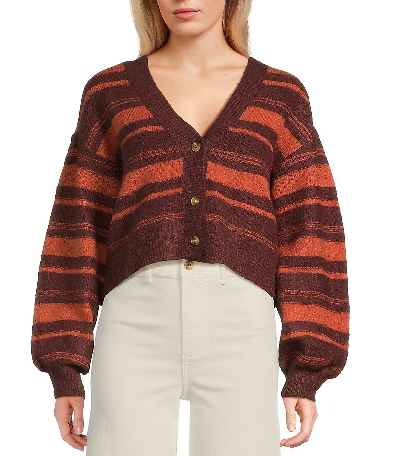 Billabong Something About It Long Sleeve Striped Cardigan