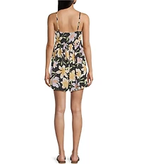 Billabong Star Glow Sleeveless Tropical Floral Printed Romper