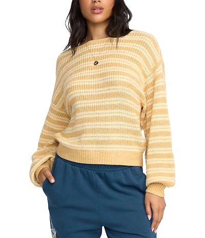 Billabong Striped Long Sleeve Knit Sweater