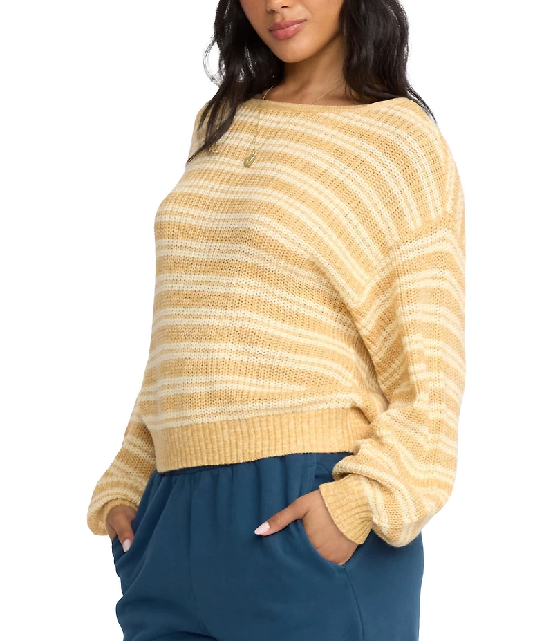 Billabong Striped Long Sleeve Knit Sweater
