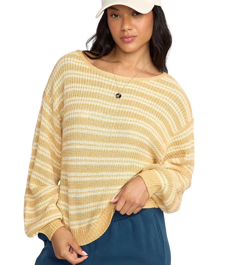 Billabong Striped Long Sleeve Knit Sweater