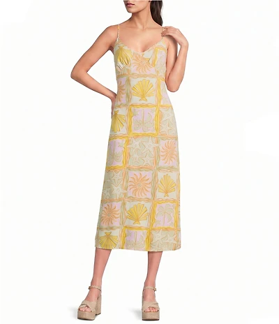 Billabong Summer Babe Sleeveless Printed Midi Dress