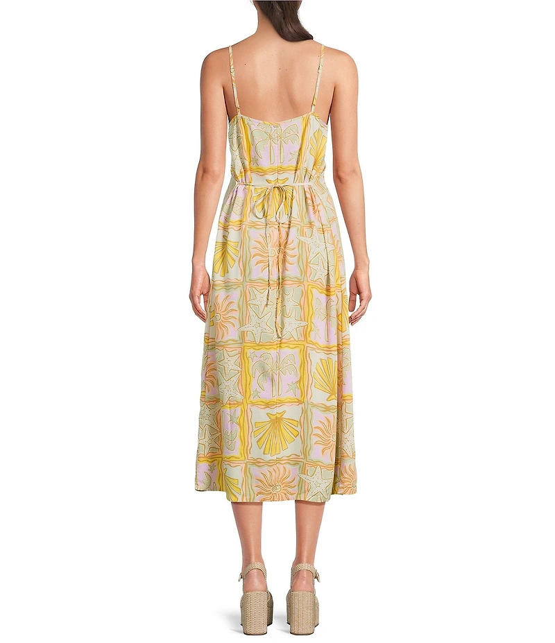 Billabong Summer Babe Sleeveless Printed Midi Dress