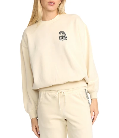 Billabong Sun Wave Livin' Kendal Iconic Wave Back Graphic Brushed Fleece Sweatshirt