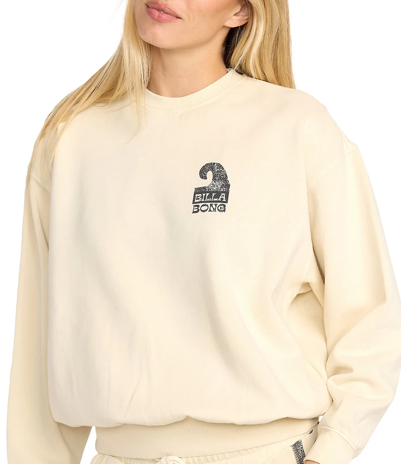 Billabong Sun Wave Livin' Kendal Iconic Wave Back Graphic Brushed Fleece Sweatshirt