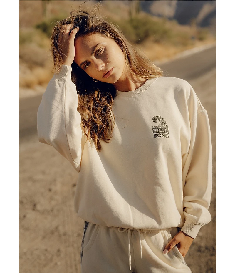 Billabong Sun Wave Livin' Kendal Iconic Wave Back Graphic Brushed Fleece Sweatshirt