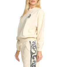 Billabong Sun Wave Livin' Kendal Iconic Wave Back Graphic Brushed Fleece Sweatshirt