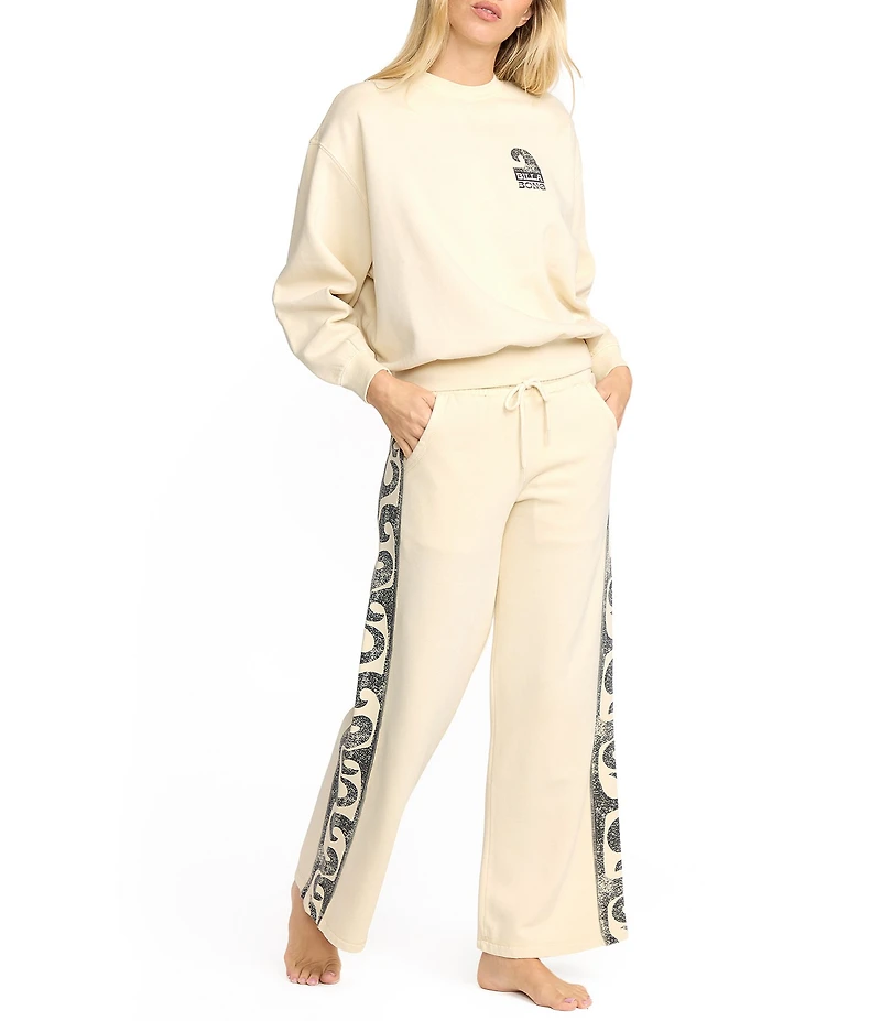 Billabong Sun Wave Livin' Kendal Iconic Wave Back Graphic Brushed Fleece Sweatshirt