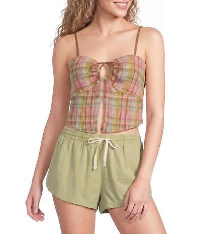 Billabong Sweet Check Sleeveless Woven Tank Top