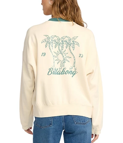 Billabong Triple Palm Long Sleeve Brushed Fleece Sweatshirt
