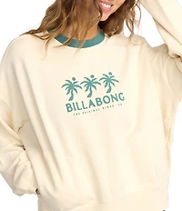 Billabong Triple Palm Long Sleeve Brushed Fleece Sweatshirt