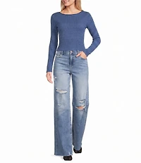 Billabong Twilight Dreamer Printed Long Sleeve Cropped Top