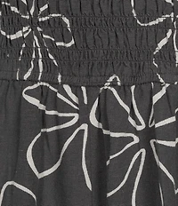 Billabong Vacay All Day Strapless Large Flower Printed Smocked Bodice Romper