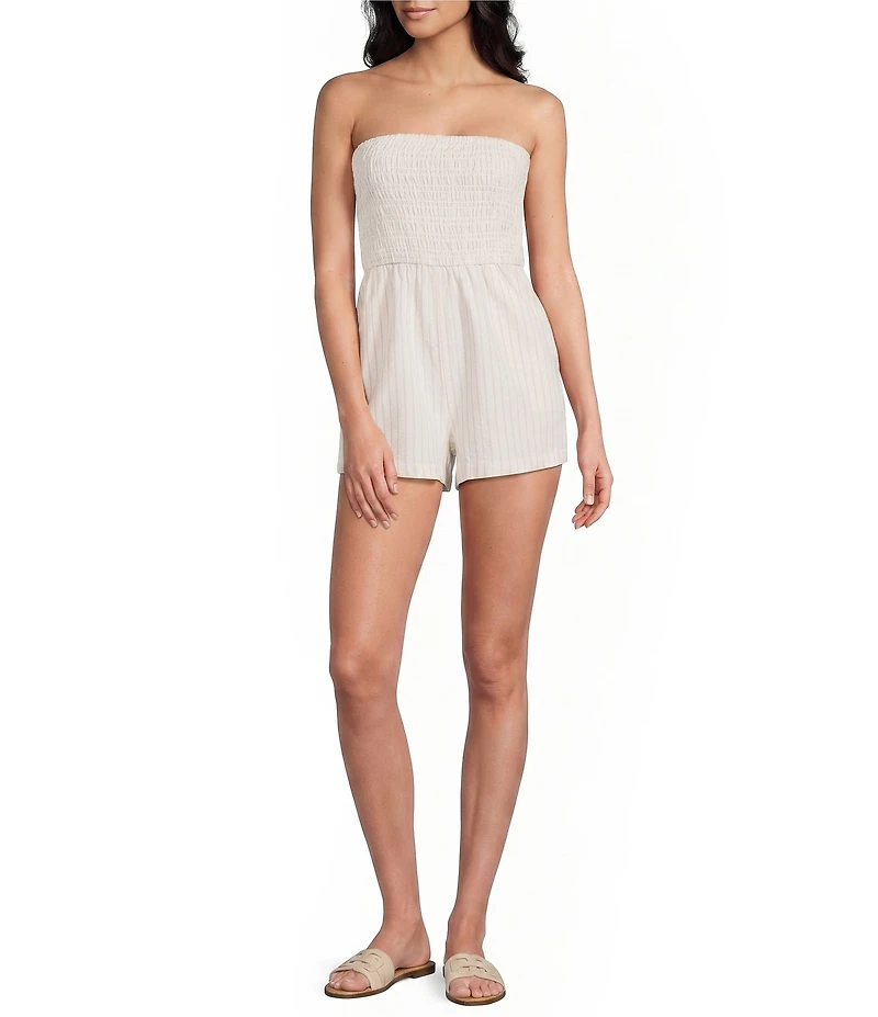 Billabong Vacay Strapless Striped Romper