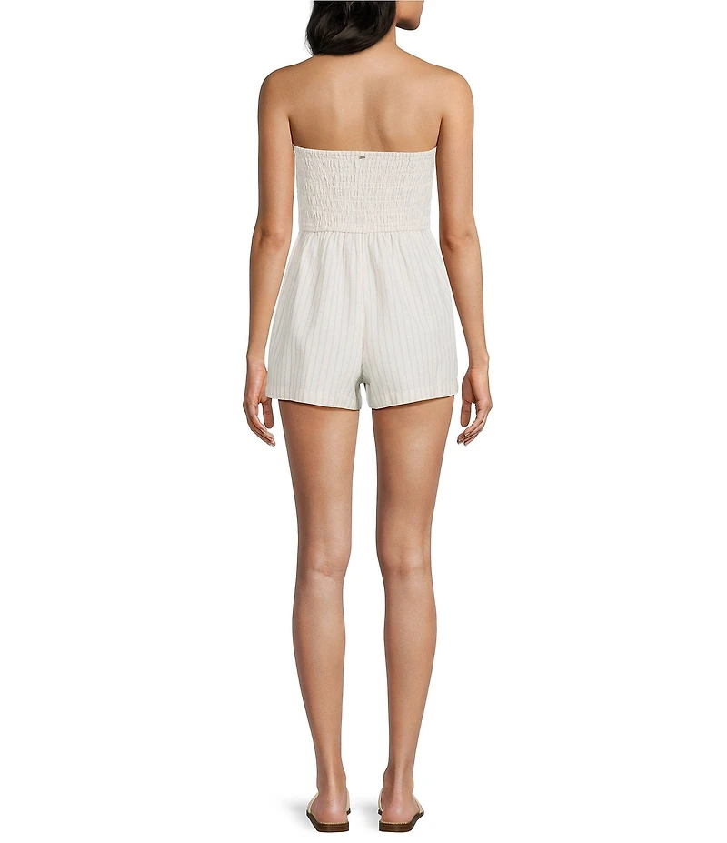 Billabong Vacay Strapless Striped Romper