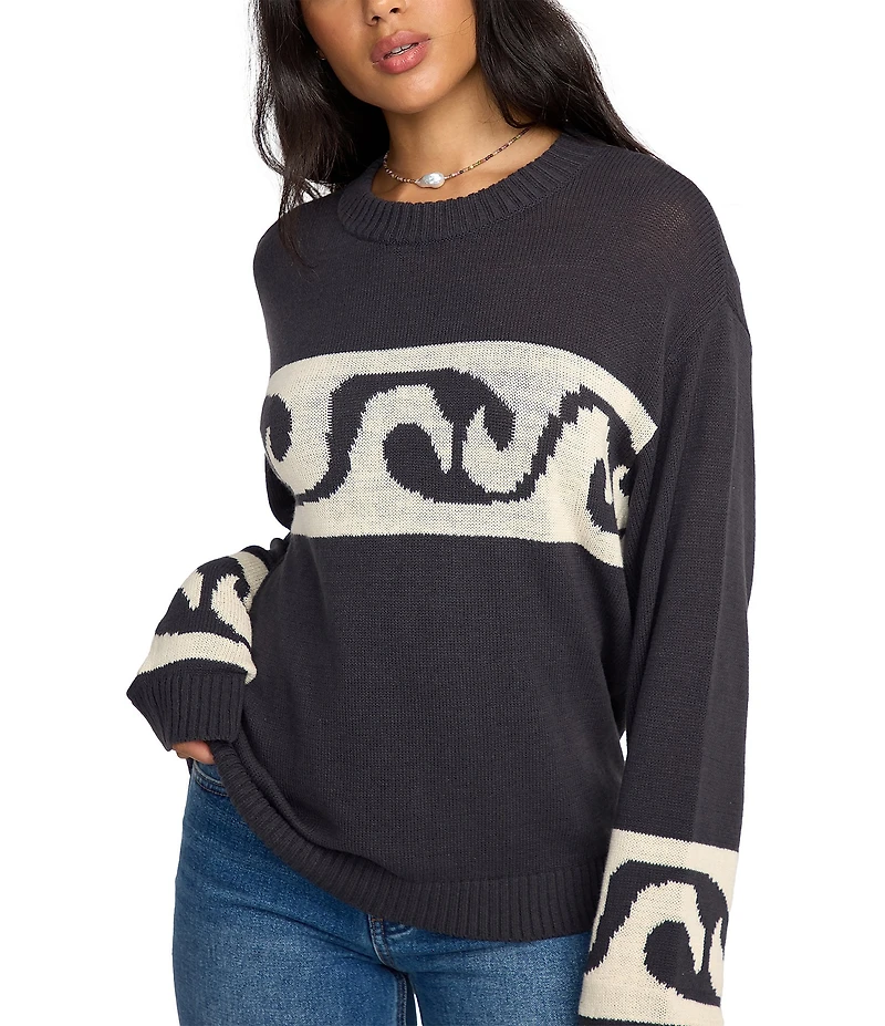 Billabong Wave Fade Long Sleeve Jacquard Sweater