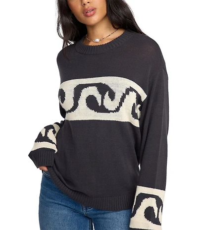 Billabong Wave Fade Long Sleeve Jacquard Sweater