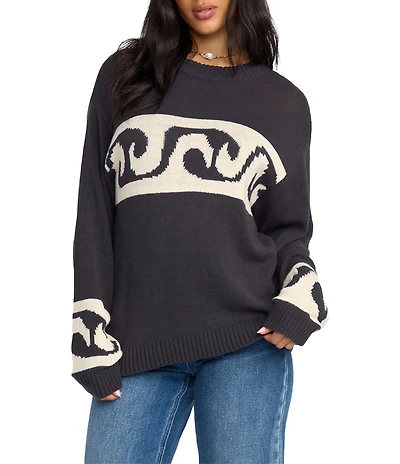 Billabong Wave Fade Long Sleeve Jacquard Sweater