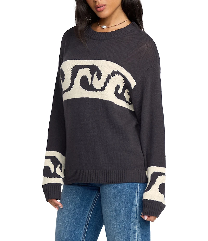 Billabong Wave Fade Long Sleeve Jacquard Sweater