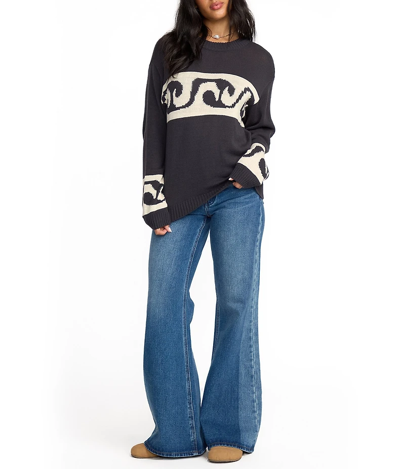 Billabong Wave Fade Long Sleeve Jacquard Sweater