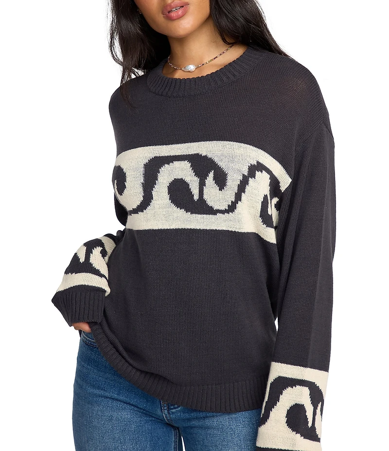 Billabong Wave Fade Long Sleeve Jacquard Sweater