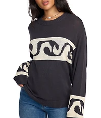 Billabong Wave Fade Long Sleeve Jacquard Sweater