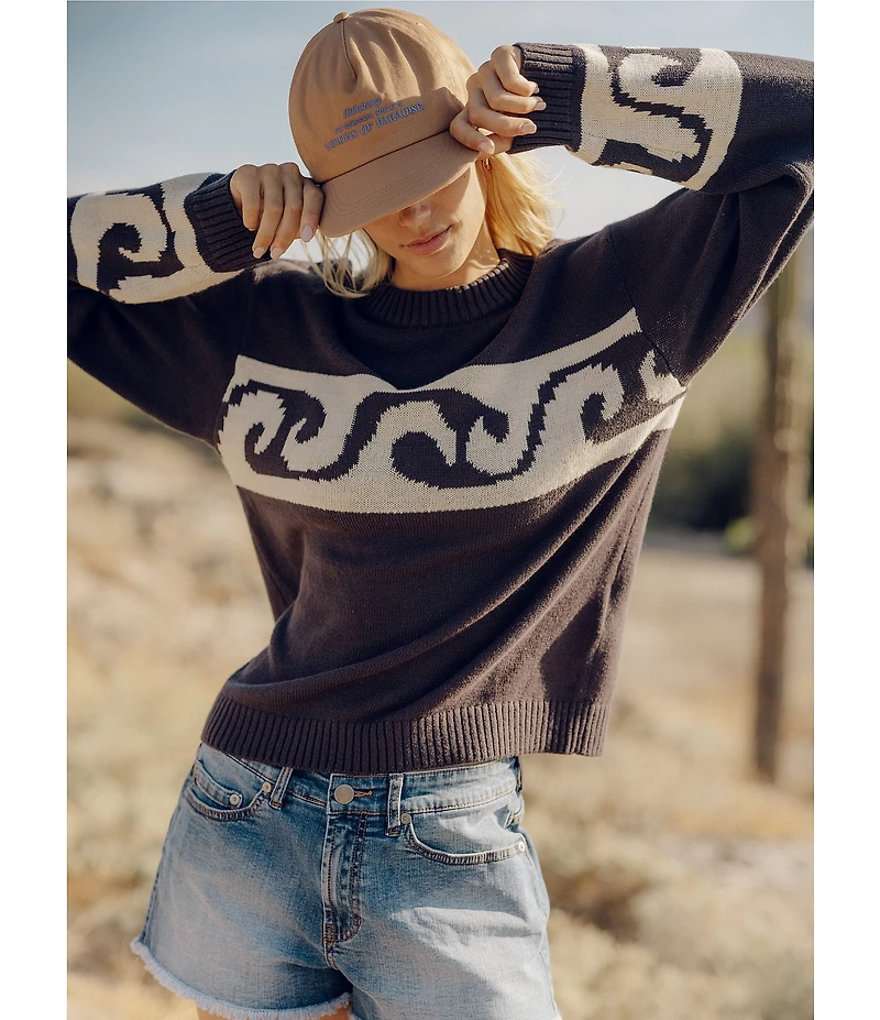 Billabong Wave Fade Long Sleeve Jacquard Sweater