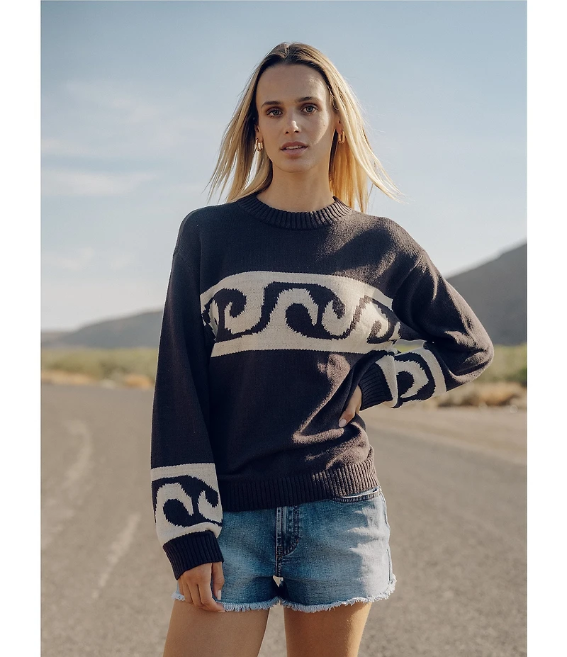 Billabong Wave Fade Long Sleeve Jacquard Sweater