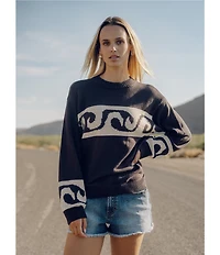 Billabong Wave Fade Long Sleeve Jacquard Sweater