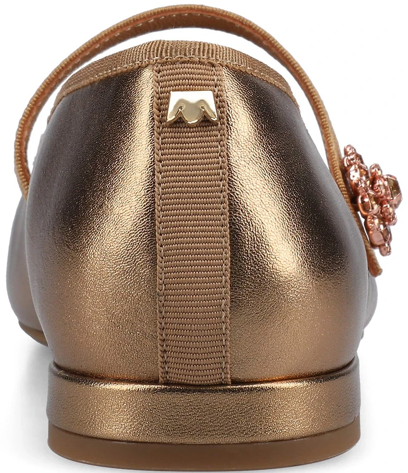Birdies The Goldfinch 15 Mary Jane Metallic Leather Pointed Toe Flats