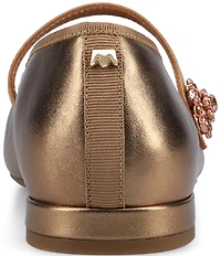 Birdies The Goldfinch 15 Mary Jane Metallic Leather Pointed Toe Flats