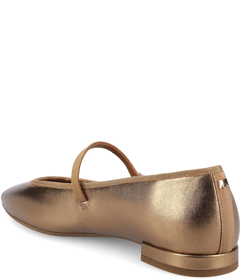 Birdies The Goldfinch 15 Mary Jane Metallic Leather Pointed Toe Flats