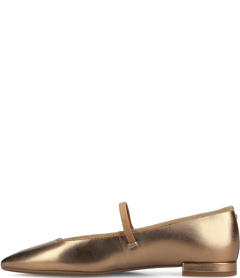 Birdies The Goldfinch 15 Mary Jane Metallic Leather Pointed Toe Flats