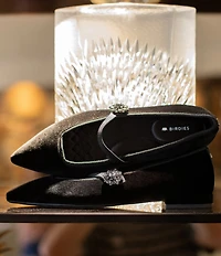 Birdies The Goldfinch 15 Mary Jane Velvet Pointed Toe Flats