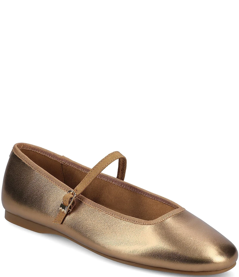 Birdies The Hummingbird Mary Jane Metallic Leather Ballerina Flats
