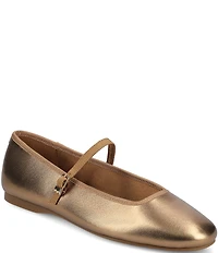Birdies The Hummingbird Mary Jane Metallic Leather Ballerina Flats